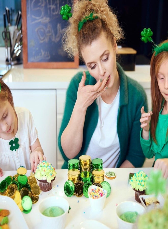 Qumenan 168 PCS St Patricks Day Coins Plastic Gold and Green St Patrick's Day Coins Decorations Party Lucky Patrick Shamrock Leprechaun Clover Favors for Irish Supplies - Image 5
